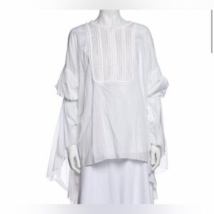 Andre Agnes Boho White Lace-Trim  blouse with flowy sleeves